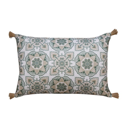 Tile Green Rectangle Cushion