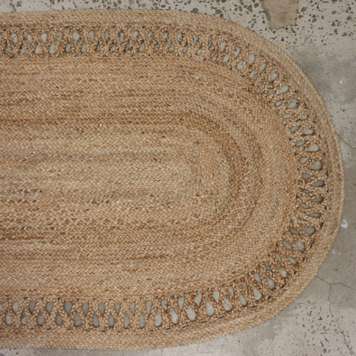 Boho Oval Jute Braided Runner