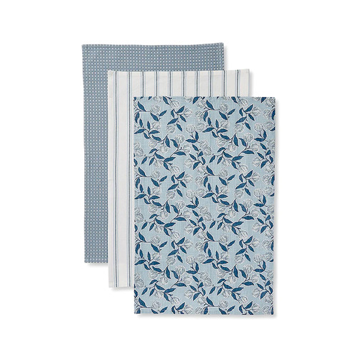 Layla Blue Tea towel - set of three