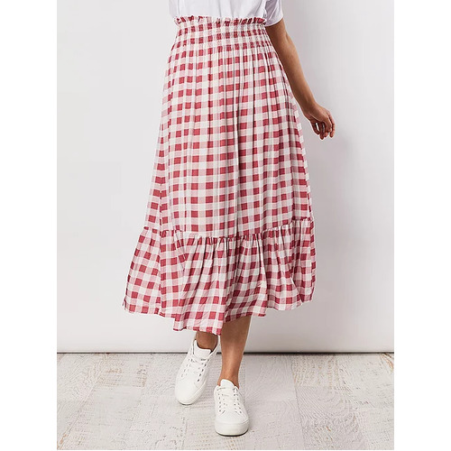 Check Frilled Skirt