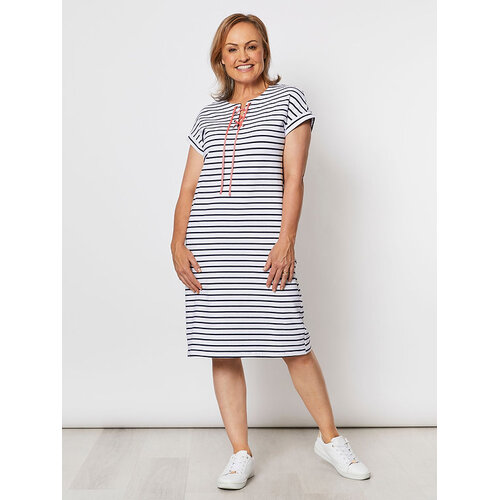 Stripe Eyelet Jersey Dress