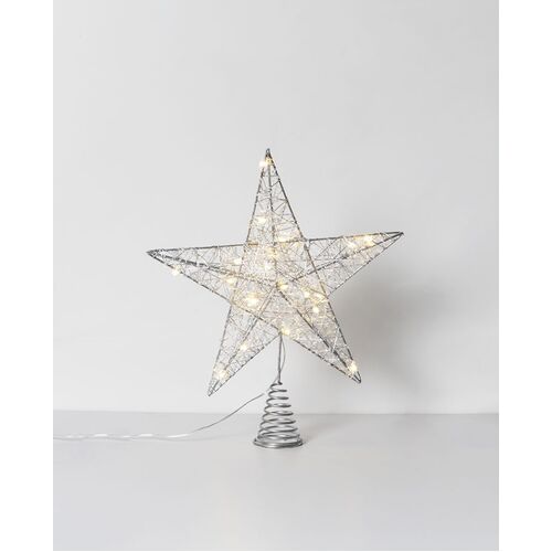 Lumi LED Star Tree Topper w/ Pearls H30cm