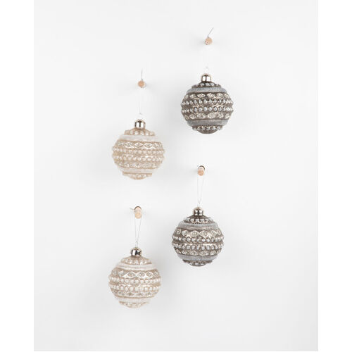 Fable hanging glass bauble antique set-4