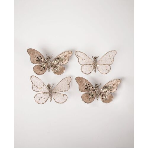 Poem clip on butterflies - Champagne set 4