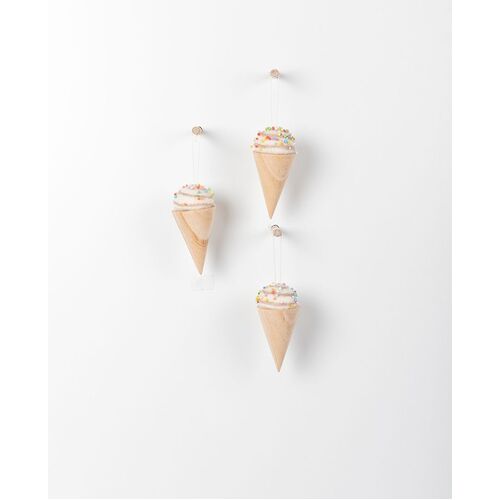 Carousel Hanging Ice Cream Swirl - Set of 3 H12cm