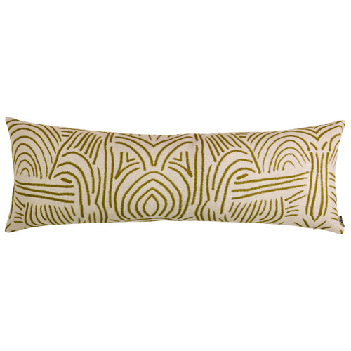 Tiki Hut Olive Lumber Linen Cushion