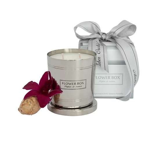 Amber Orchid 290g Silver candle