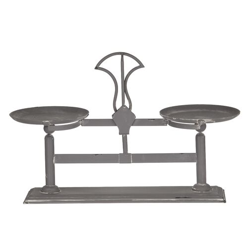 BALANCE SCALE SCULPTURE GREY 48X17X32CM