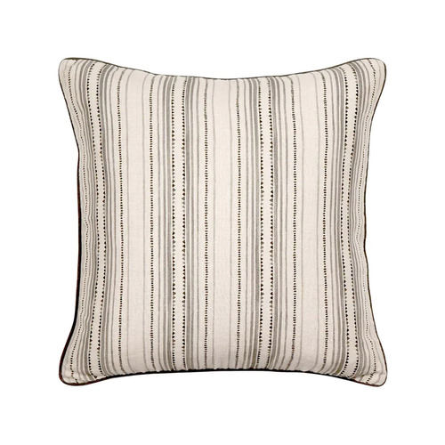Aisha Stripe Charcoal Linen Cushion