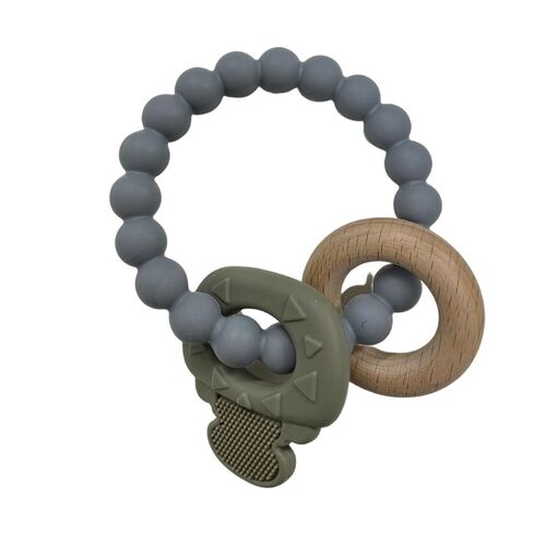Teether Silicone Ring Key - Grey