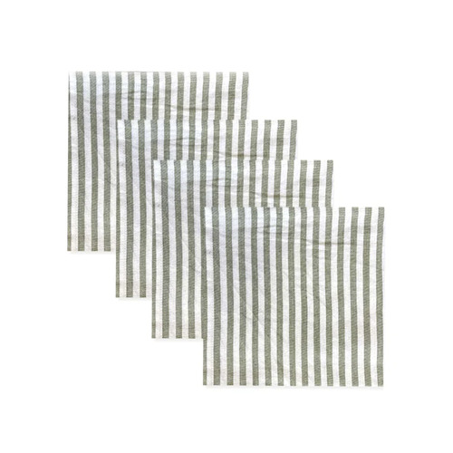 Bulla Green Stripe Napkin Set 4